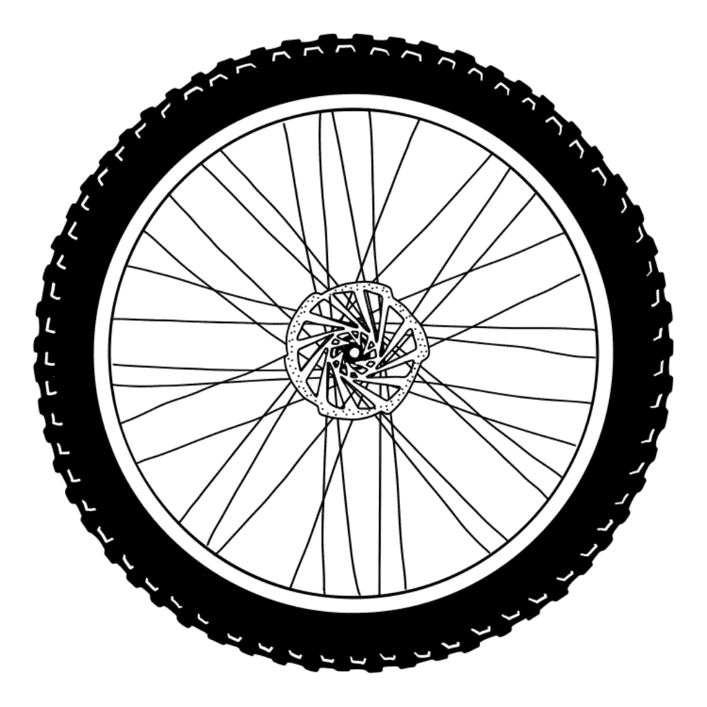 GIF of a spinning MTB wheel with a disc brake