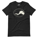 A black t-shirt with an illustration of Lion's Head in Staunton State Park